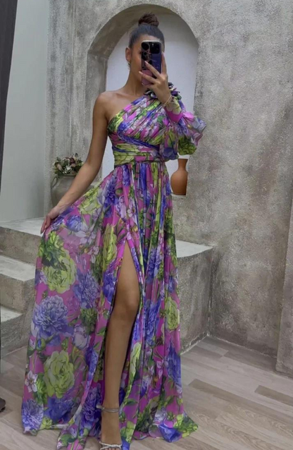 Summer One-Shoulder Long Maxi Dress