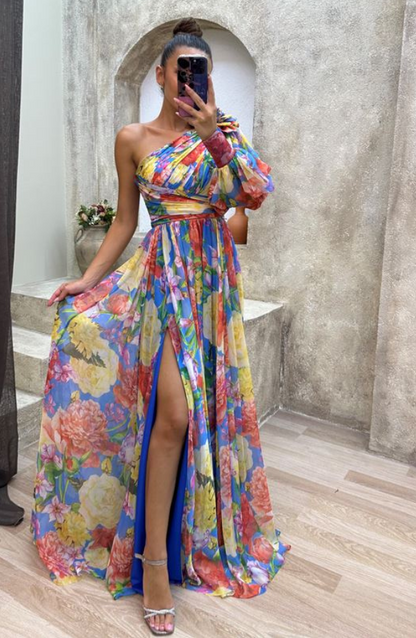 Summer One-Shoulder Long Maxi Dress