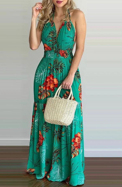 Summer Print Long Maxi Dress