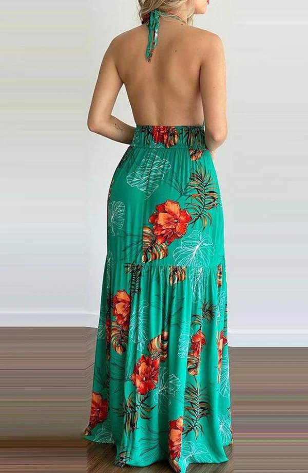 Summer Print Long Maxi Dress