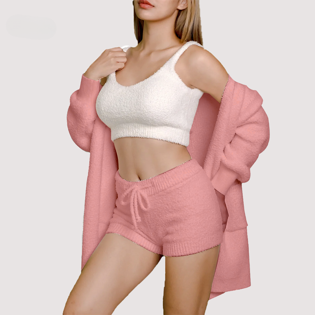 Cuddly Knit loungewear Dark pink