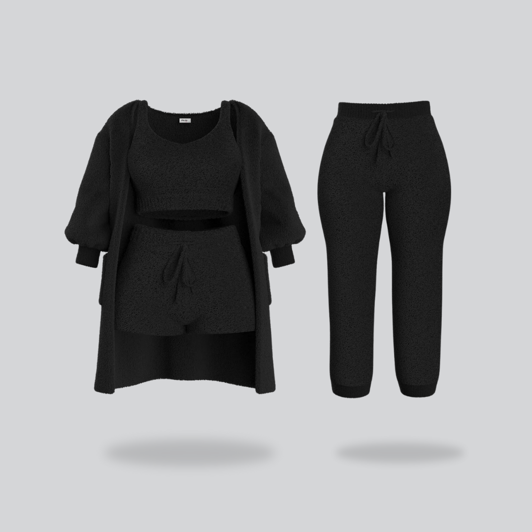 Cuddly and soft knit loungewear Black