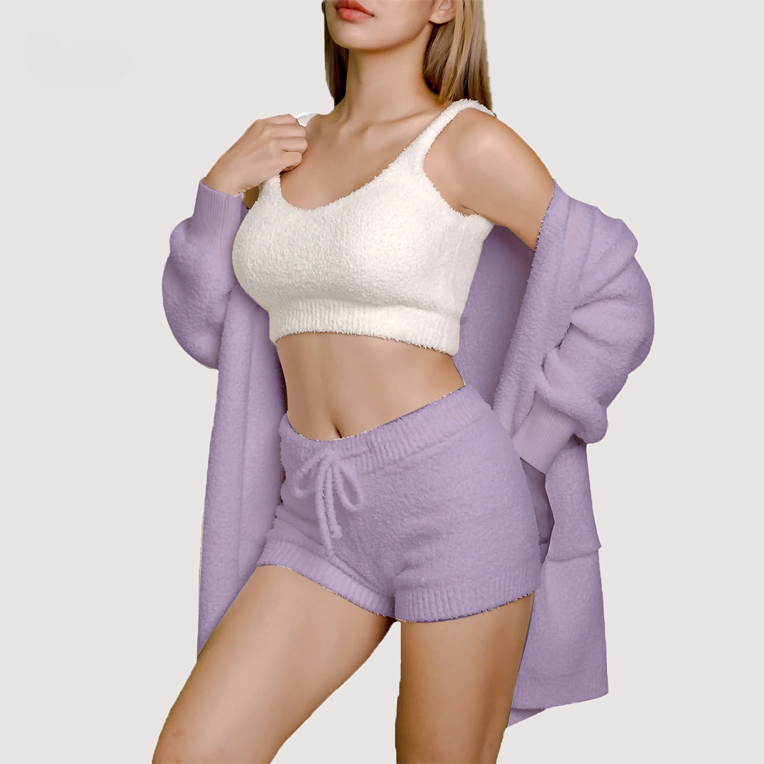 Soft Cuddly knit Set Purple