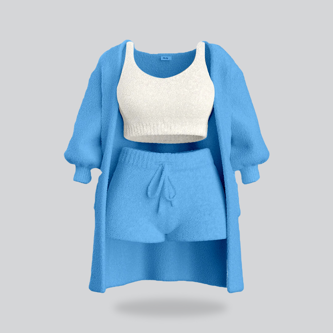 Winter Cozy Knit loungewear Blue