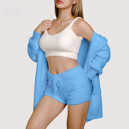 Winter cuddly Knit loungewear Blue