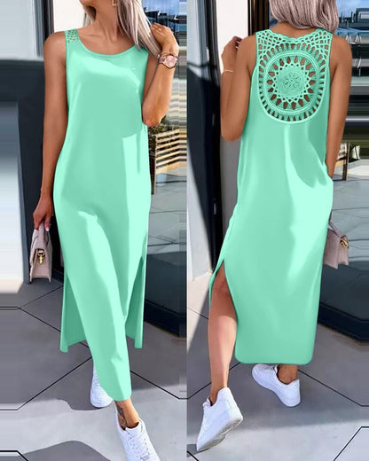 Sleeveless Split Summer Dress