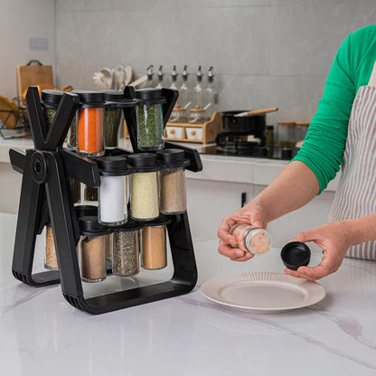 360° Rotating spice rack With Container