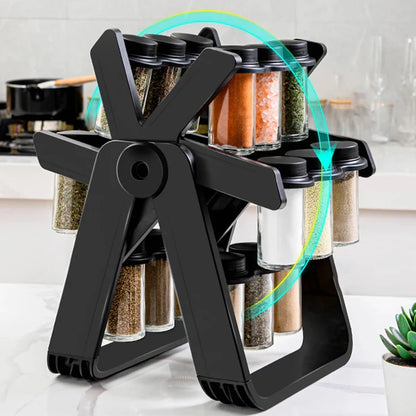 360° Rotating spice rack With Container